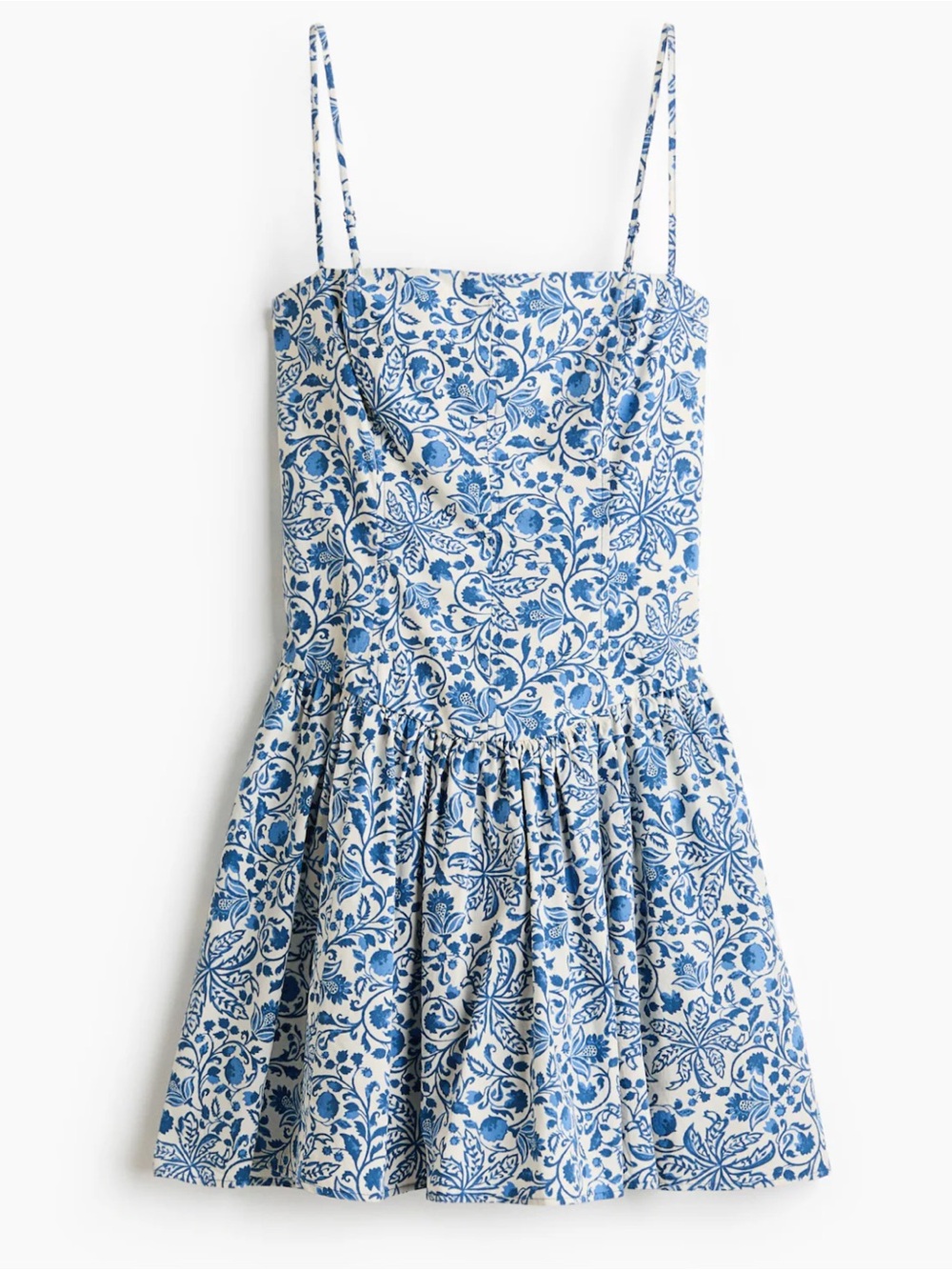 H&M COTTON STRAPPY DRESS WITH FLARED SKIRT NWT